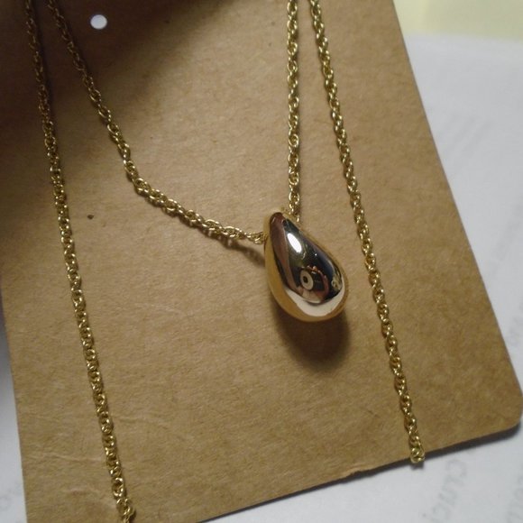 Zales Gold and Silver Necklace with Teardrop Pendant - Picture 5 of 7